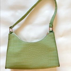 Green croc purse